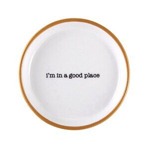 47th & Main White & Gold Ceramic Ring Dish, Small